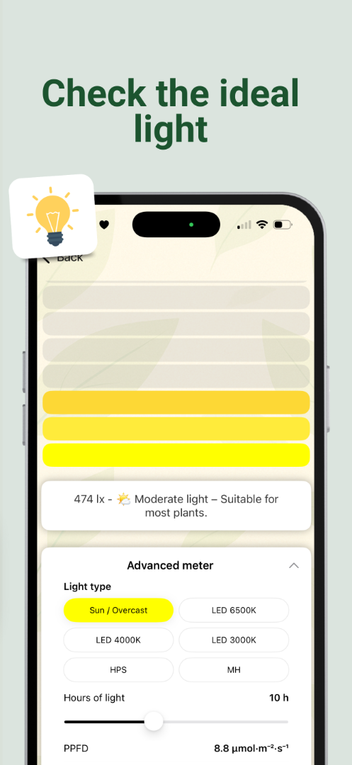 Light meter screenshot